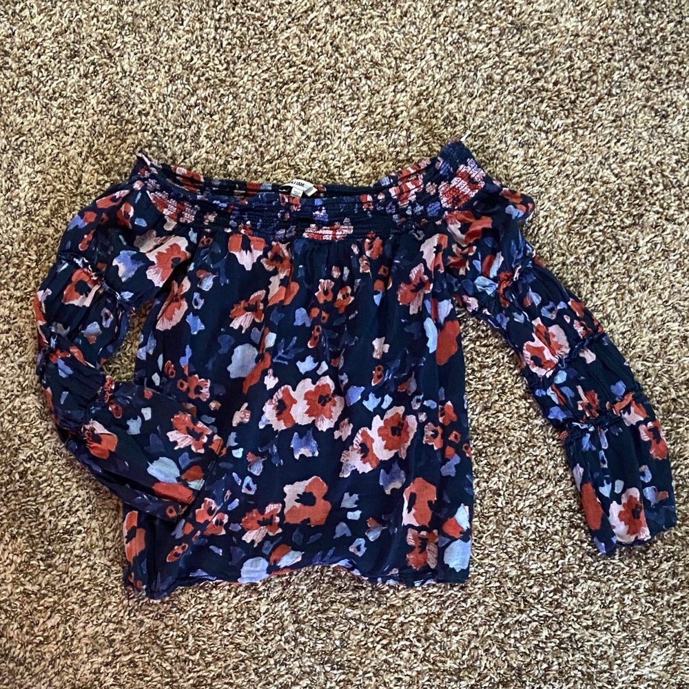 William Rast Multicolor Floral Off-Shoulder Blouse